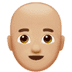 👨🏼‍🦲 man: medium-light skin tone, bald display on Apple